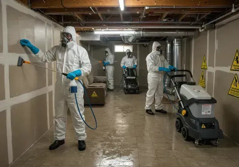 Basement Moisture Removal and Structural Drying process in Piperton, TN